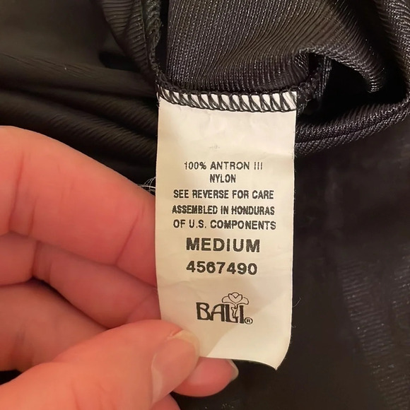 Bali women’s slip medium skirt black satin lace split midi nylon stretch elastic - Picture 5 of 7